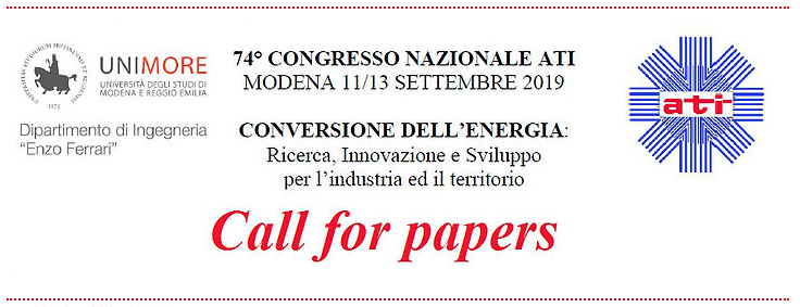 Aperta la CALL FOR PAPERS per il 74° Congresso Nazionale ATI, Modena 11-13 settembre 2019