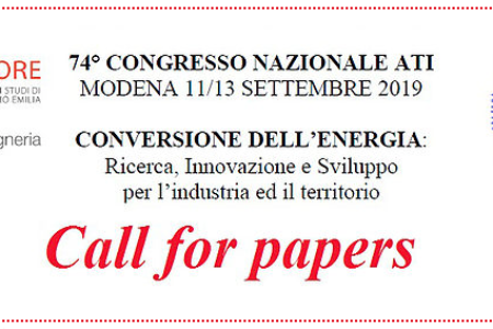 Aperta la CALL FOR PAPERS per il 74° Congresso Nazionale ATI, Modena 11-13 settembre 2019